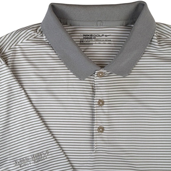 Nike Golf Other - Nike Golf Polo Shirt Mens XXL Tall Gray Striped Dri Fit Short Sleeve Performance